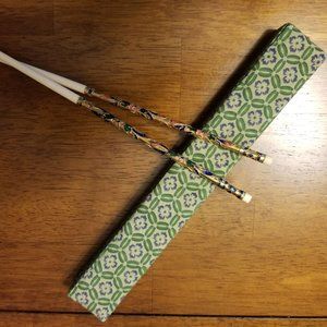 Enamel Handle Chopsticks - vintage